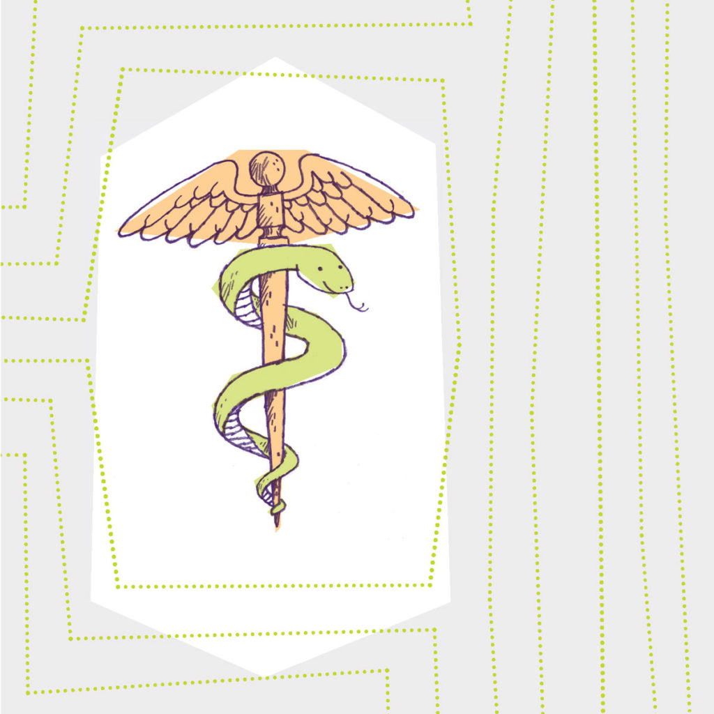 an illustration of a caduceus