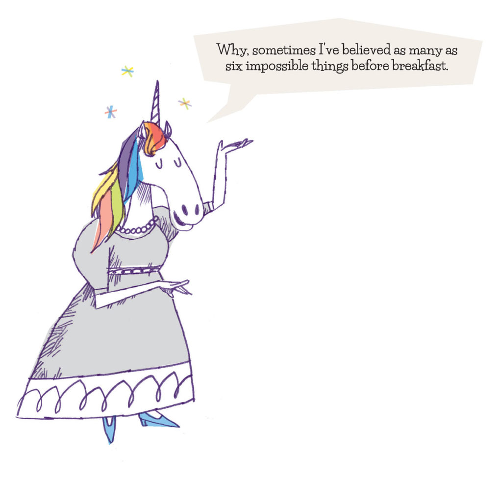 an illustration of a unicorn in a dress